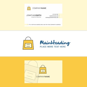 Beautiful Shopping bag Logo and business card vertical Design Vector