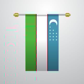 Uzbekistan hanging Flag vector