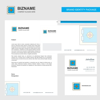 Locker Business Letterhead Envelope and visiting Card Design vector template