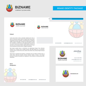 Group avatar Business Letterhead Envelope and visiting Card Design vector template