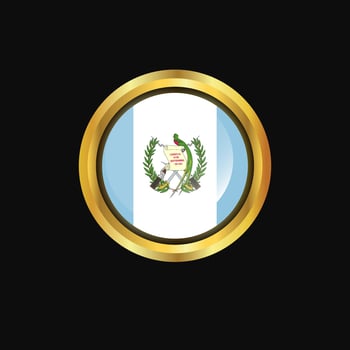 Guatemala flag Golden button vector