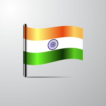 India waving Shiny Flag design vector