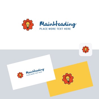 Power setting vector logotype with business card template Elegant corporate identity Vector
