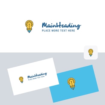 Bulb vector logotype with business card template Elegant corporate identity Vector
