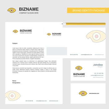 Eye Business Letterhead Envelope and visiting Card Design vector template