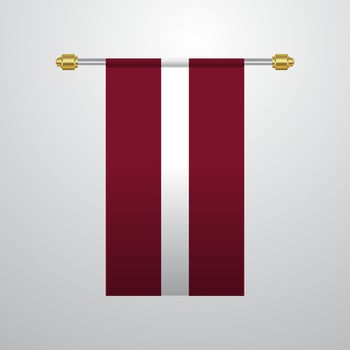Latvia hanging Flag vector