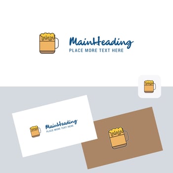 Beer vector logotype with business card template Elegant corporate identity Vector
