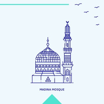 MADINA MOSQUE skyline vector illustration