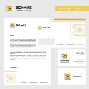 Locker Business Letterhead Envelope and visiting Card Design vector template