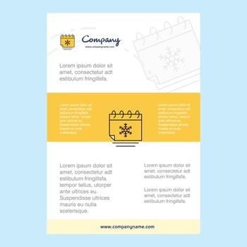 Template layout for Christmas calendar comany profile annual report presentations leaflet Brochure Vector Background