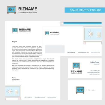 Locker Business Letterhead Envelope and visiting Card Design vector template