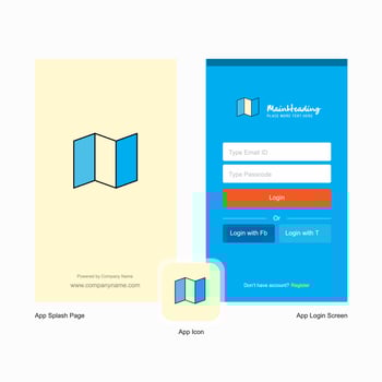 Company Map Splash Screen and Login Page design with Logo template Mobile Online Business Template vector