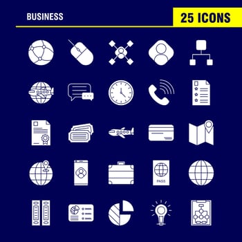 Business Solid Glyph Icons Set For Infographics Mobile UXUI Kit And Print Design Include Laptop Graph Graph Laptop Computer Dart Game Focus Eps 10 Vector