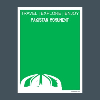 Pakistan Monument Islamabad Pakistan monument landmark brochure Flat style and typography vector