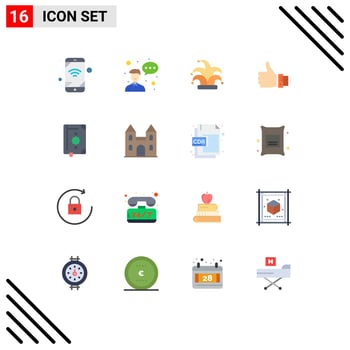 16 Universal Flat Colors Set for Web and Mobile Applications quran solution crown hand business Editable Pack of Creative Vector Design Elements