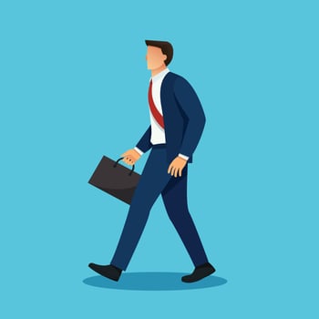 character businessman walking vector illustration
