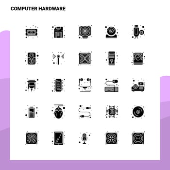 25 Computer Hardware Icon set Solid Glyph Icon Vector Illustration Template For Web and Mobile Ideas for business company