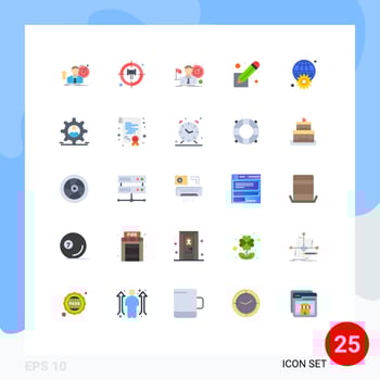 Modern Set of 25 Flat Colors and symbols such as gear screenwriting business screenplay success Editable Vector Design Elements