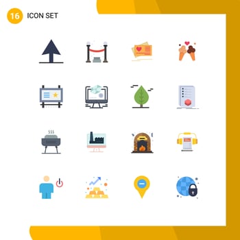 16 Creative Icons Modern Signs and Symbols of animation promotion ice cream billboard ad board Editable Pack of Creative Vector Design Elements
