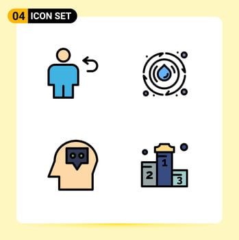 4 Creative Icons Modern Signs and Symbols of avatar head human spring thought Editable Vector Design Elements