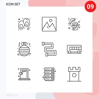 9 Creative Icons Modern Signs and Symbols of bathroom christmas equality bauble purity Editable Vector Design Elements