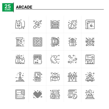 25 Arcade icon set. vector background