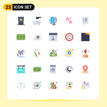 Modern Set of 25 Flat Colors and symbols such as book greece shower zodiac astrology Editable Vector Design Elements
