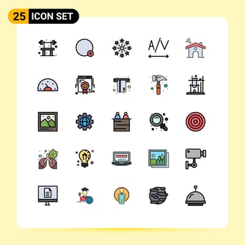 Universal Icon Symbols Group of 25 Modern Filled line Flat Colors of house service celebration wifi text Editable Vector Design Elements
