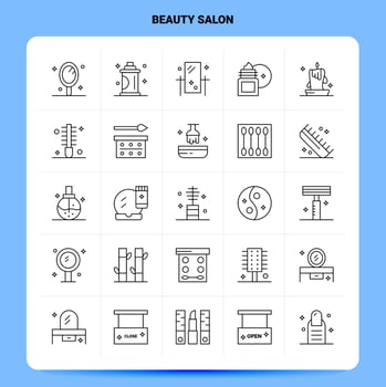OutLine 25 Beauty Salon Icon set Vector Line Style Design Black Icons Set Linear pictogram pack Web and Mobile Business ideas design Vector Illustration