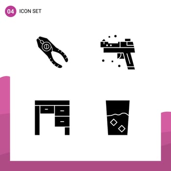 Creative Icons Modern Signs and Symbols of pincers decor repair gun furniture Editable Vector Design Elements
