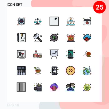 Modern Set of 25 Filled line Flat Colors Pictograph of date easter view calendar instructor Editable Vector Design Elements