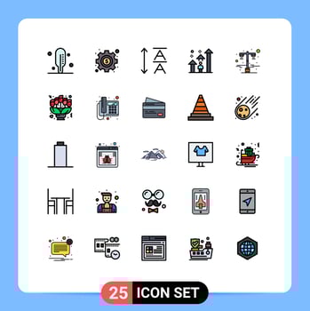 Modern Set of 25 Filled line Flat Colors Pictograph of flowers road light success street lamp Editable Vector Design Elements