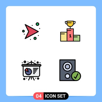 Modern Set of 4 Filledline Flat Colors and symbols such as arrows business presentation right champion poster presentation Editable Vector Design Elements