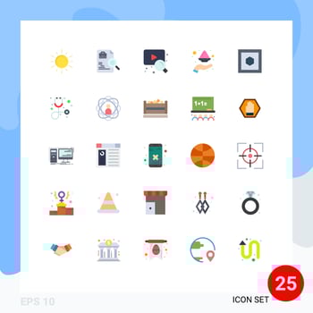 Set of 25 Modern UI Icons Symbols Signs for hexagon india jobs plate hand Editable Vector Design Elements