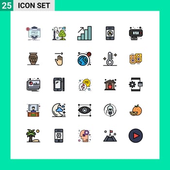 Stock Vector Icon Pack of 25 Line Signs and Symbols for data technology recreation speaker audio Editable Vector Design Elements