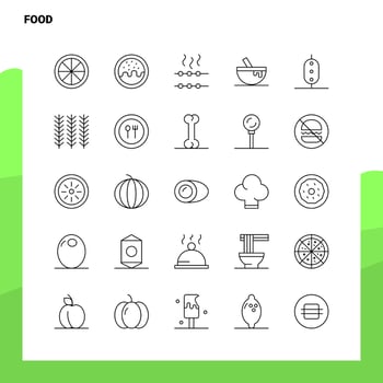 Set of Food Line Icon set 25 Icons Vector Minimalism Style Design Black Icons Set Linear pictogram pack