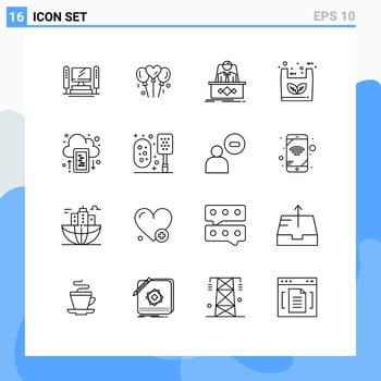 Universal Icon Symbols Group of 16 Modern Outlines of cloud ecommerce game eco ceo Editable Vector Design Elements