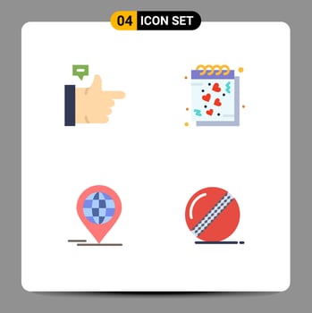 User Interface Pack of 4 Basic Flat Icons of bubble forum date notes modern Editable Vector Design Elements