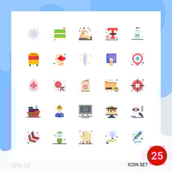 25 Universal Flat Color Signs Symbols of oil beauty relaxation design logo Editable Vector Design Elements