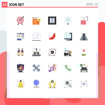 25 Thematic Vector Flat Colors and Editable Symbols of beverage idea box education money Editable Vector Design Elements