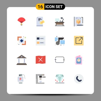 Set of 16 Vector Flat Colors on Grid for difference pencil note box business Editable Pack of Creative Vector Design Elements