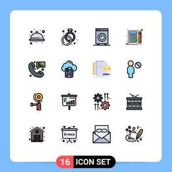 Stock Vector Icon Pack of 16 Line Signs and Symbols for contact chat electric pad letter Editable Creative Vector Design Elements