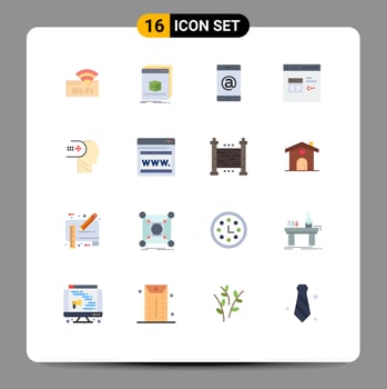 Set of 16 Modern UI Icons Symbols Signs for health develop program coding c Editable Pack of Creative Vector Design Elements