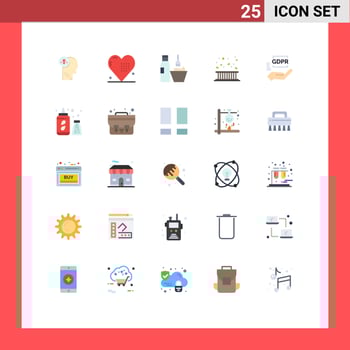 25 Universal Flat Colors Set for Web and Mobile Applications fence area holiday makeup accessories grooming Editable Vector Design Elements