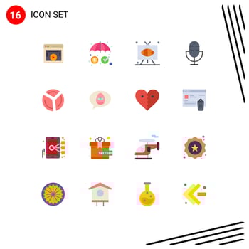 Group of 16 Modern Flat Colors Set for products electronics protection devices sports Editable Pack of Creative Vector Design Elements