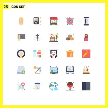 Set of 25 Commercial Flat Colors pack for card sound barn off clock Editable Vector Design Elements