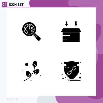 Thematic Vector Solid Glyphs and Editable Symbols of ecommerce holiday box plent verify Editable Vector Design Elements