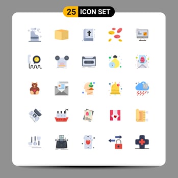 Set of 25 Commercial Flat Colors pack for repair computer book white cells wbcs Editable Vector Design Elements
