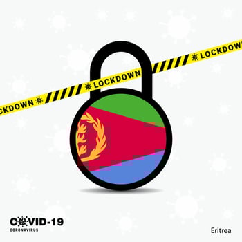 Eritrea Lock DOwn Lock Coronavirus pandemic awareness Template COVID19 Lock Down Design vector