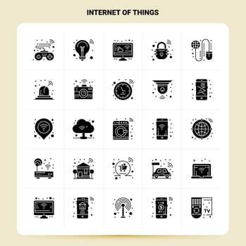 Solid 25 Internet Of Things Icon set Vector Glyph Style Design Black Icons Set Web and Mobile Business ideas design Vector Illustration